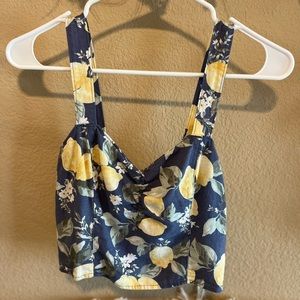 A&F Lemon Print Crop Top